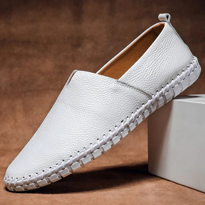 Eleganckie Lofery Matowe Skóra Naturalna Slip Ons