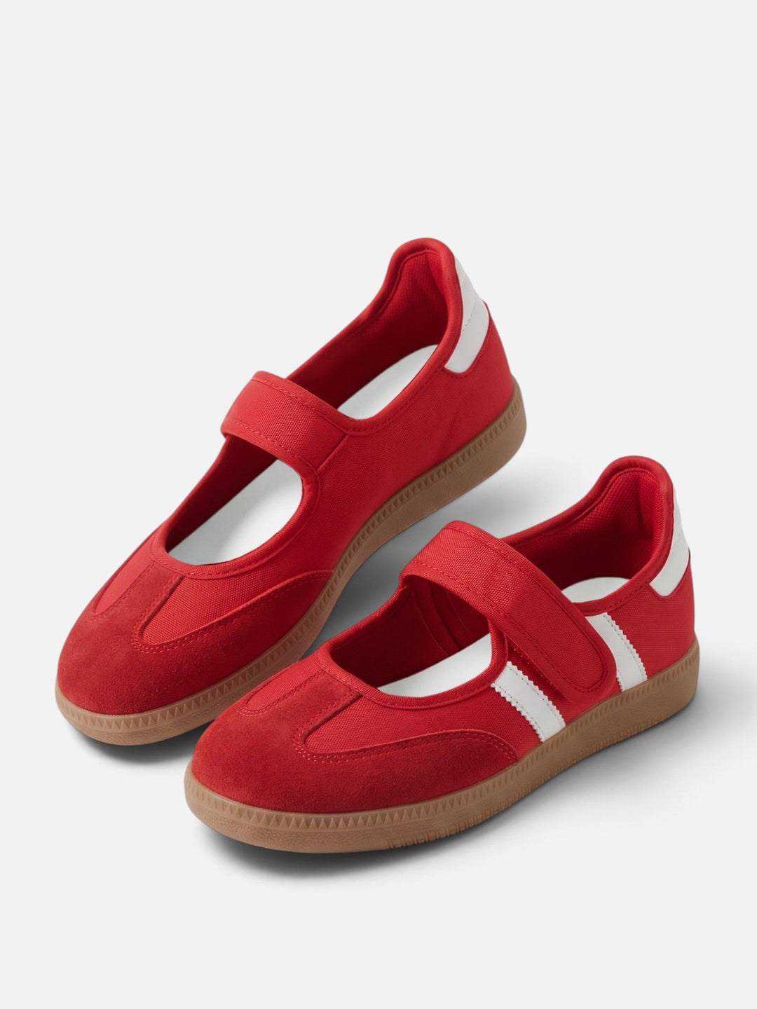 Damskie sneakersy w stylu Mary Jane z kontrastowymi paskami