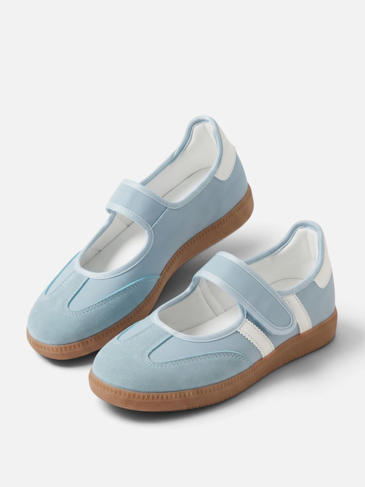 Damskie sneakersy w stylu Mary Jane z kontrastowymi paskami