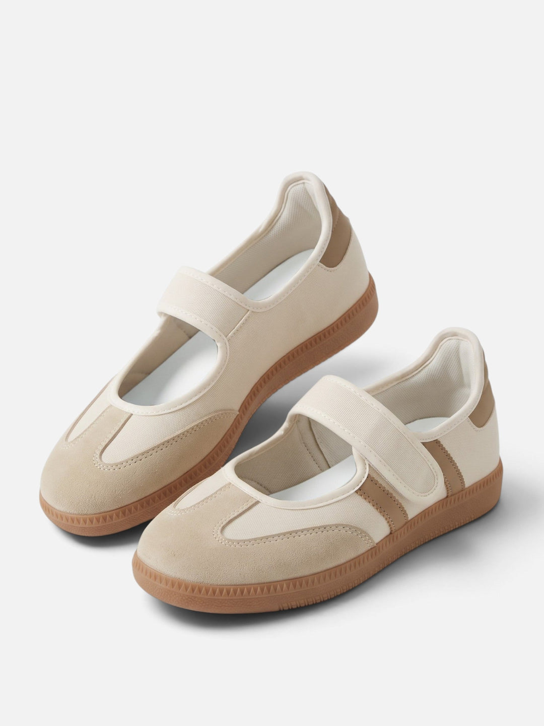 Damskie sneakersy w stylu Mary Jane z kontrastowymi paskami