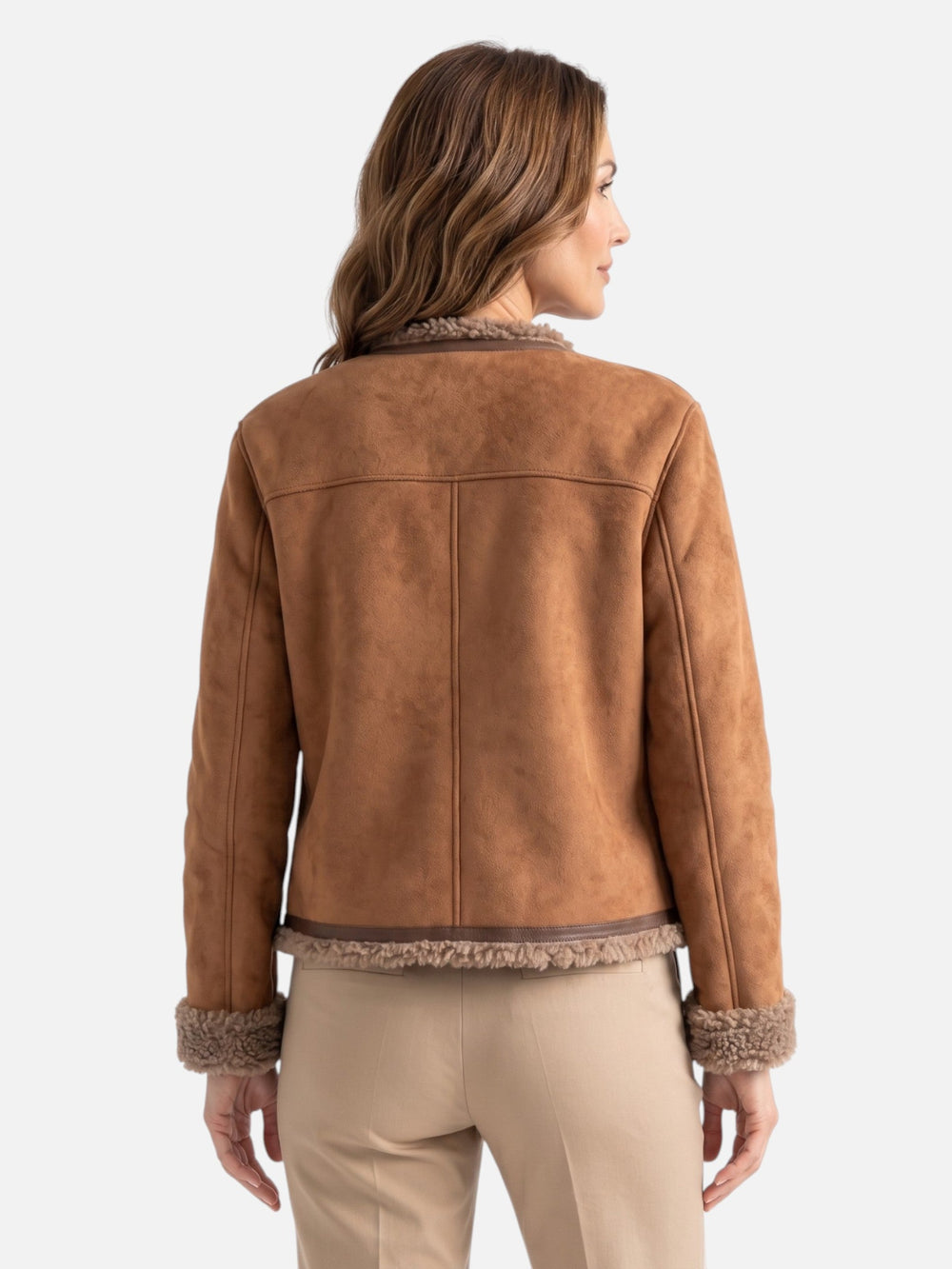 Damska kurtka shearling na guziki