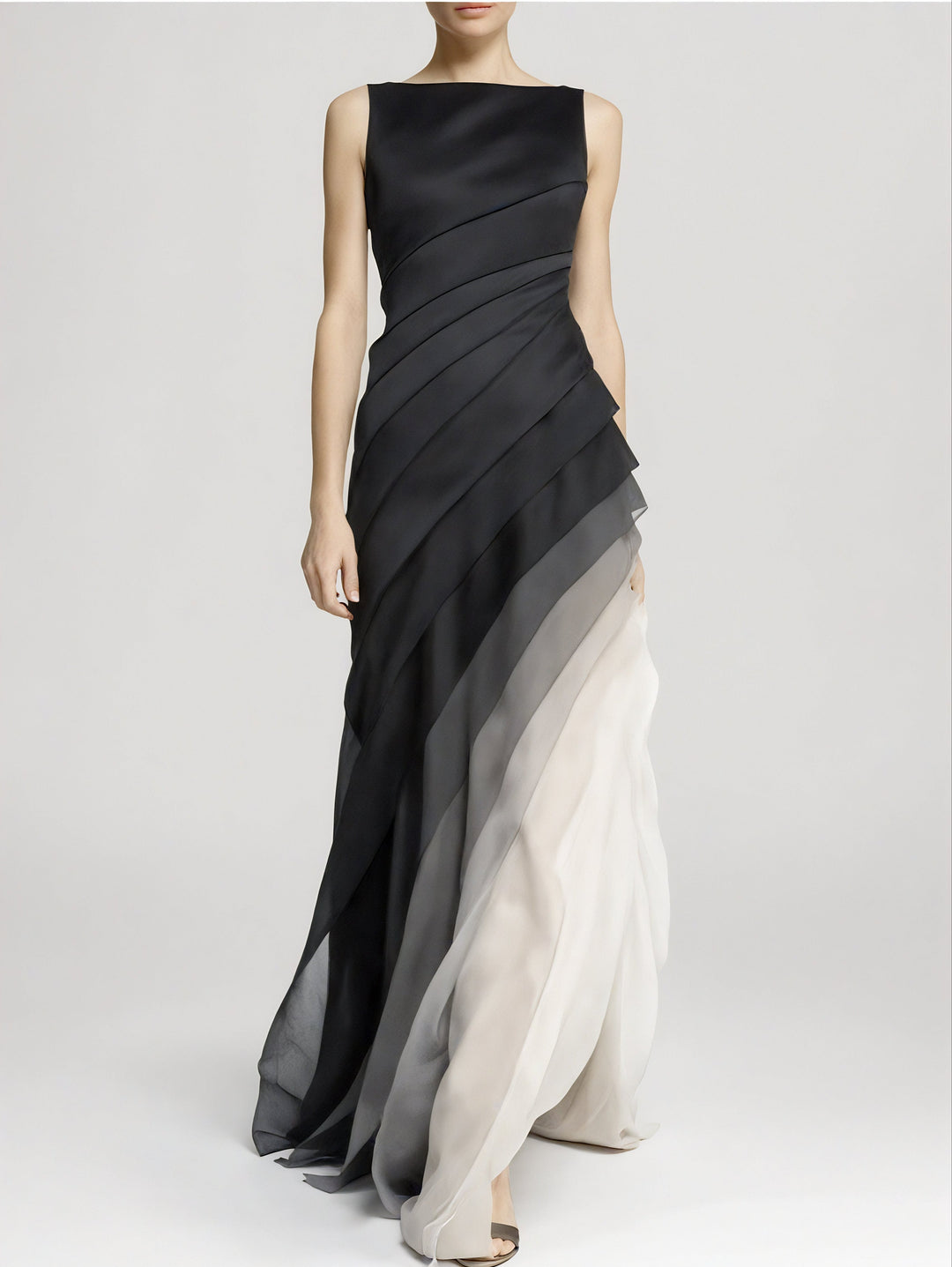 Warstwowa Sukienka Maxi Ombre