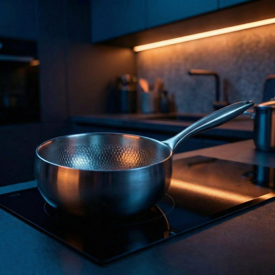 Ręcznie kuta patelnia sauté z tytanu, bez PFAS