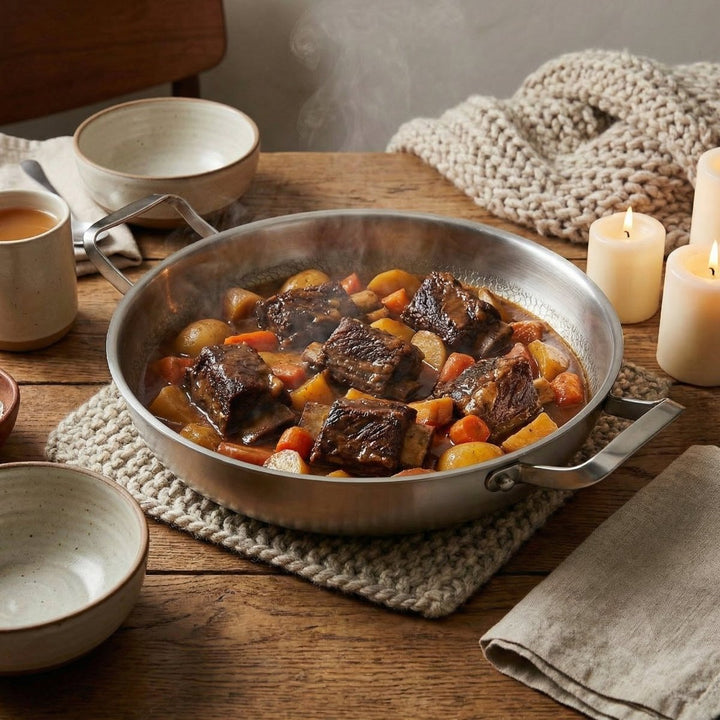 Ręcznie kuta tytanowa patelnia z dwoma uchwytami bocznymi