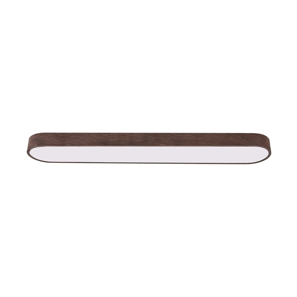 Owalny plafon LED Nordic Glow z drewnianym akcentem