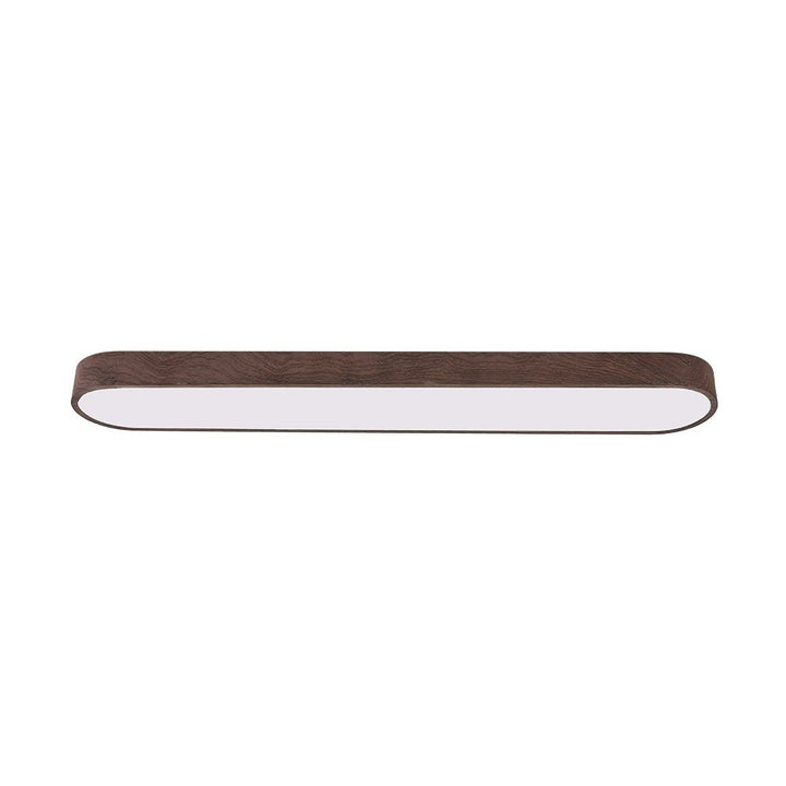 Owalny plafon LED Nordic Glow z drewnianym akcentem