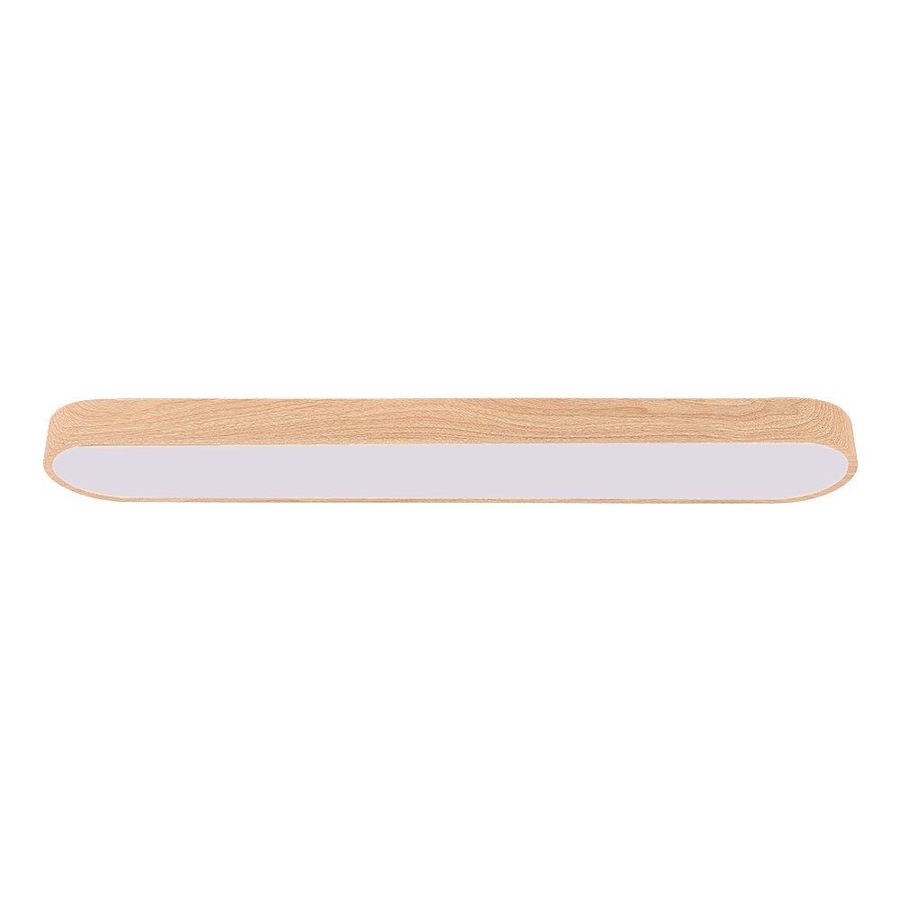 Owalny plafon LED Nordic Glow z drewnianym akcentem