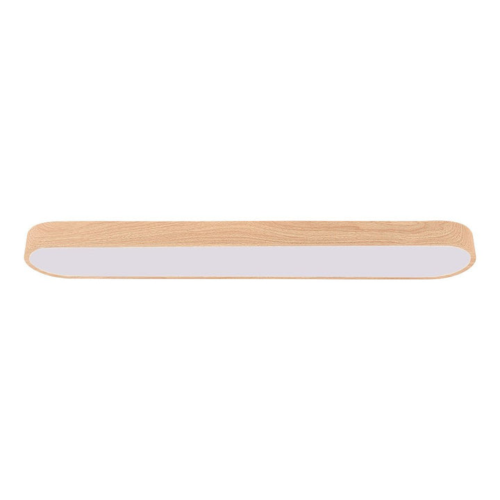 Owalny plafon LED Nordic Glow z drewnianym akcentem