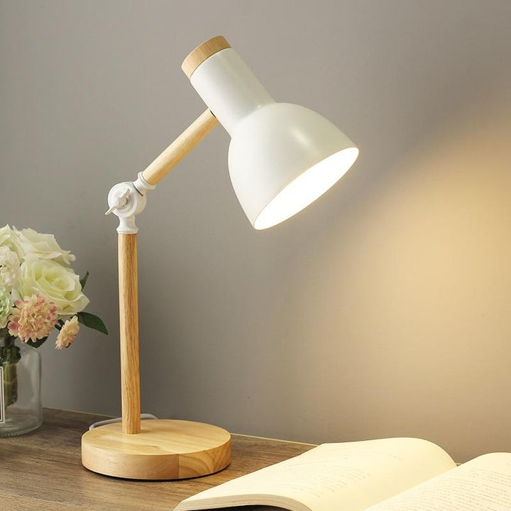 Skandynawska lampa stołowa z drewna - LumiNord