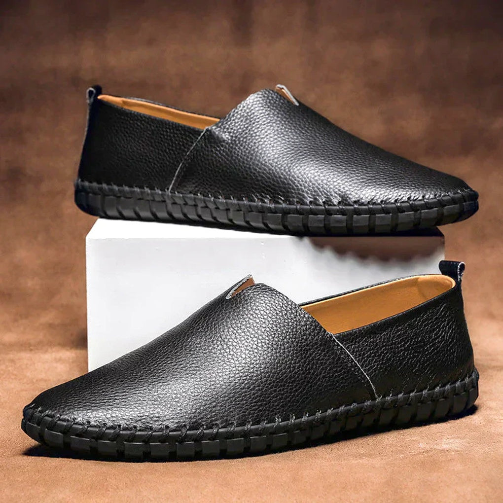 Eleganckie Lofery Matowe Skóra Naturalna Slip Ons