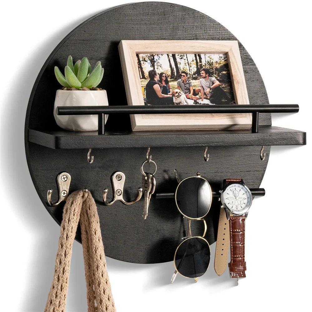 Okrągły Wieszak na Klucze z Drewna | Ekologiczny i Stylowy