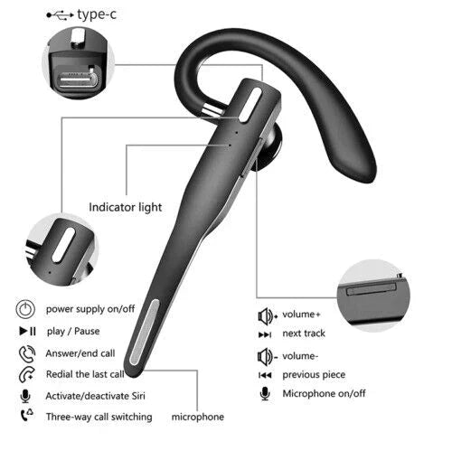 Trucker Dual Mic Słuchawki Bluetooth 5.1 Bezprzewodowe z Redukcją Szumów