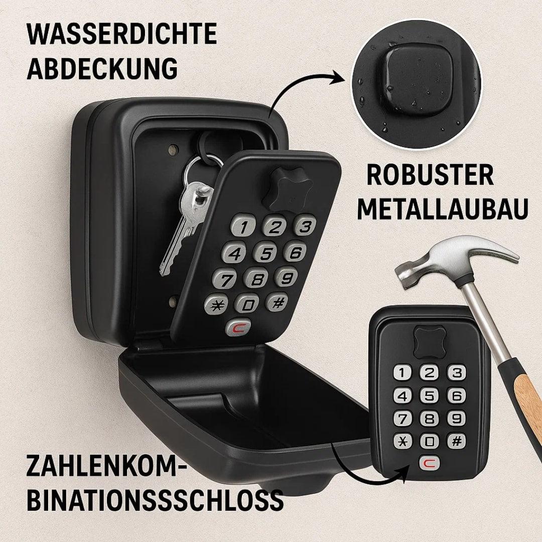 Zewnętrzna Kasetka na Klucze | Skrzynka na Klucze z Kodem | SafeHaus