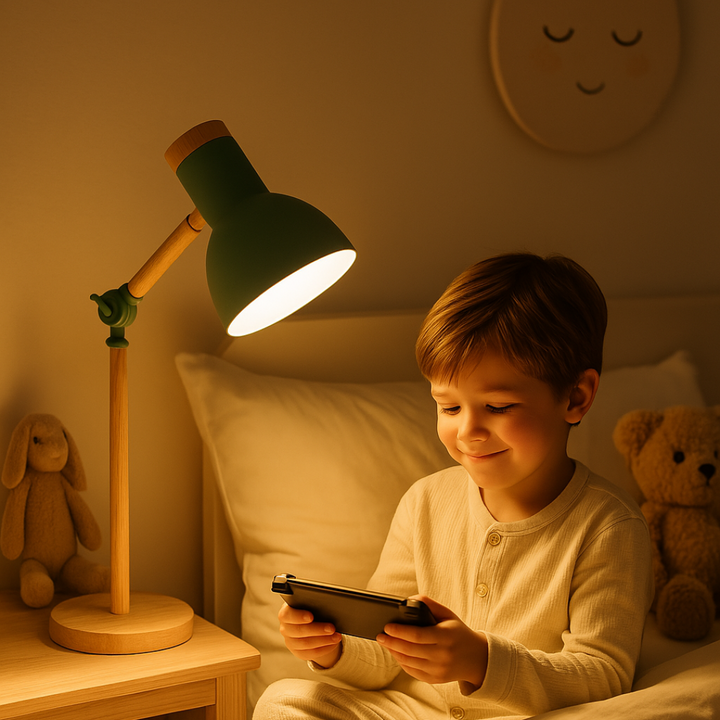Skandynawska lampa stołowa z drewna | minimalistyczny design