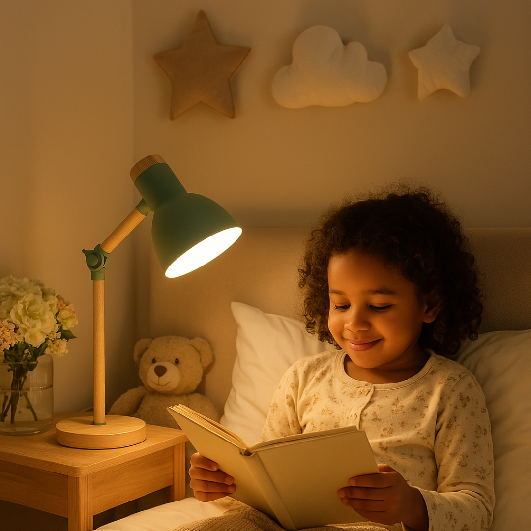Skandynawska lampa stołowa z drewna | minimalistyczny design