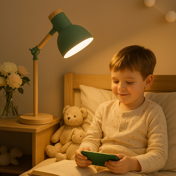 Skandynawska lampa stołowa z drewna | minimalistyczny design