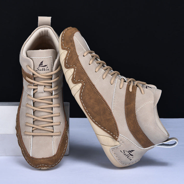 Męskie Sneakersy Falowana Podeszwa Kontrastowe Panele