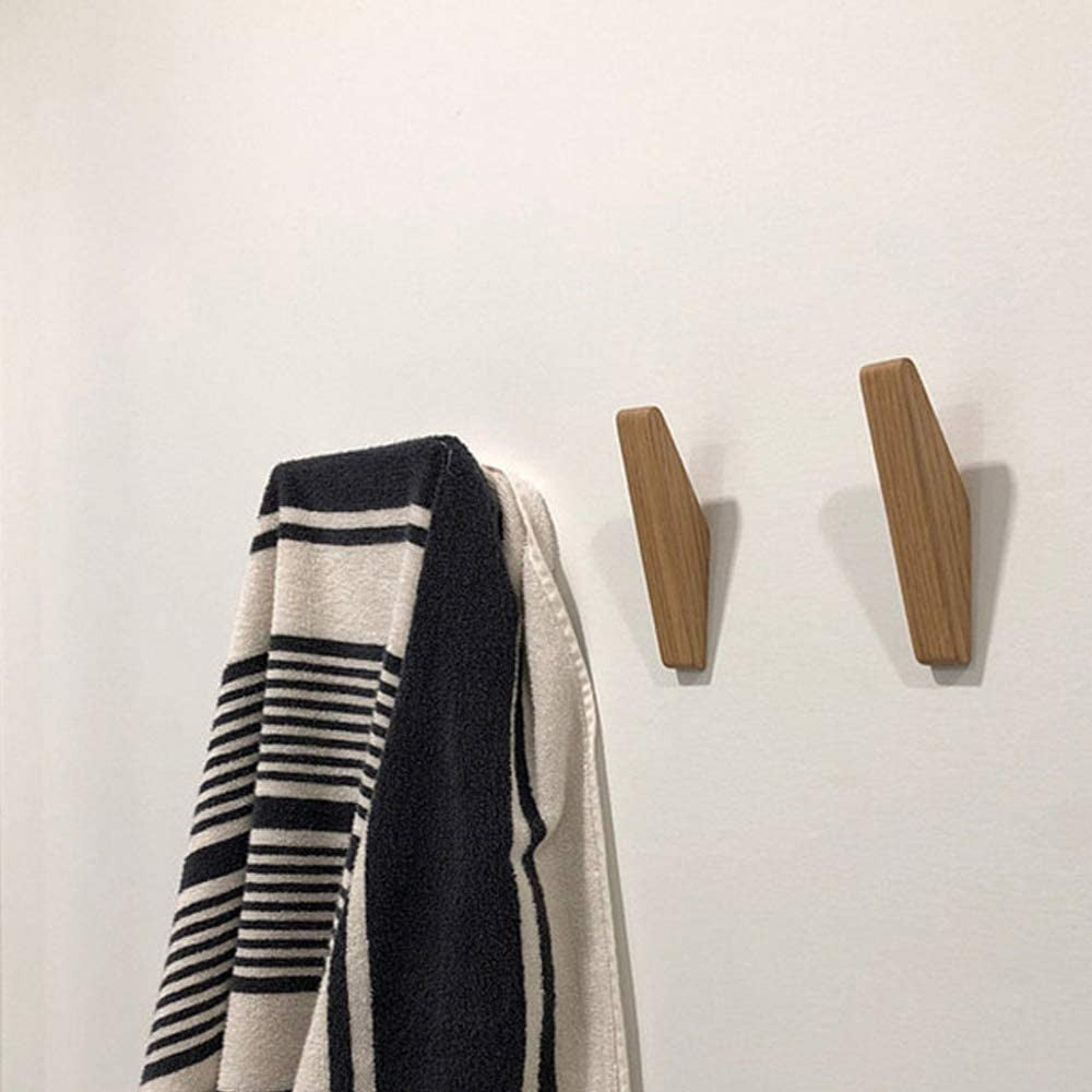 Minimalistyczne drewniane haczyki ścienne do domu – zestaw 6 sztuk