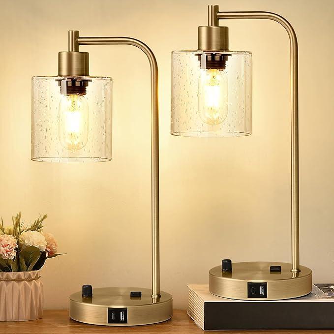 Zestaw Przemysłowych Lamp Stołowych - Ściemnialne z Portami Ładowania