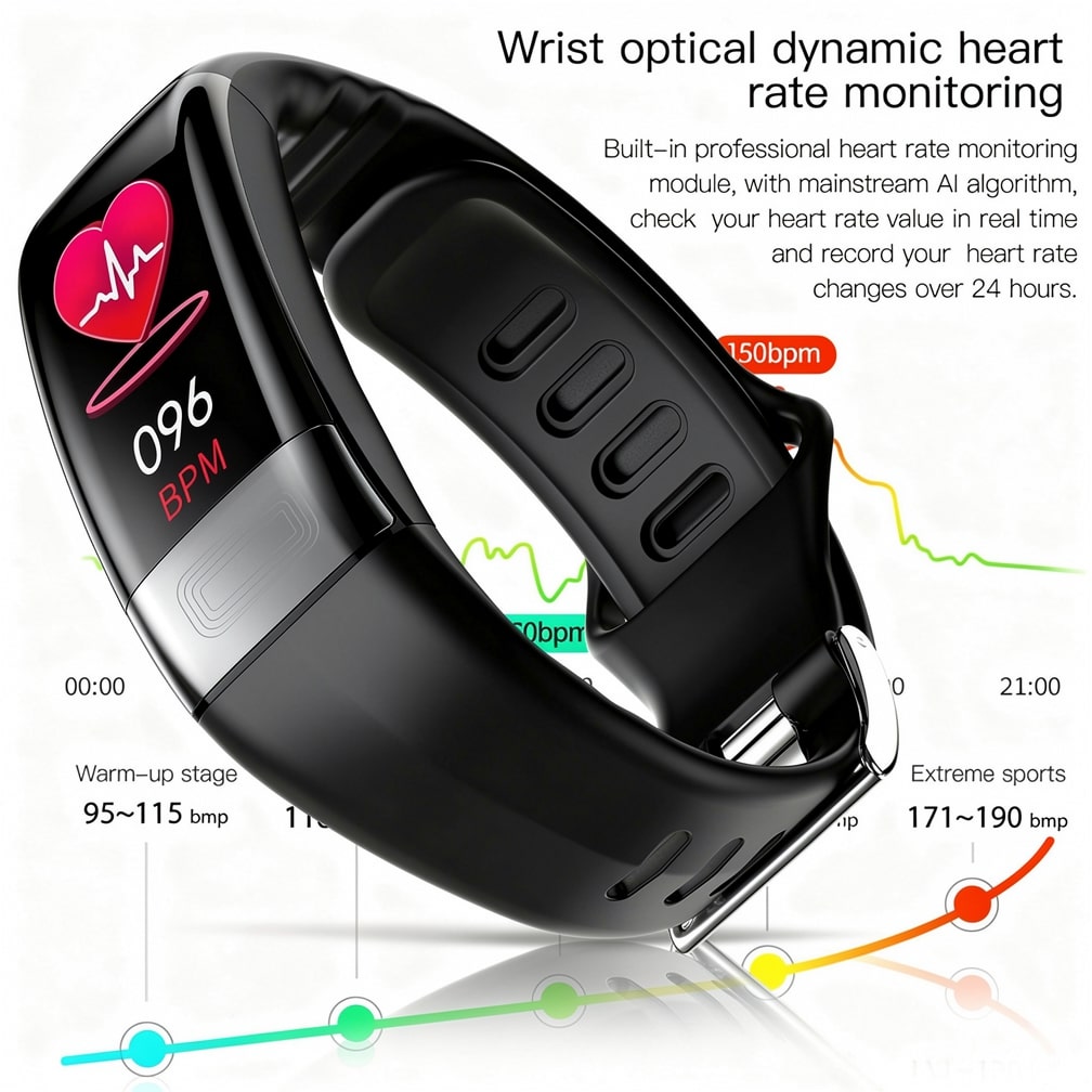 Smartwatch z EKG, tętnem, ciśnieniem krwi i monitorowaniem snu dla kobiet i mężczyzn | Tracker fitness | Vitaro