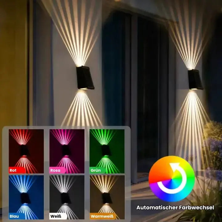 Lampa solarna do ogrodu i na balkon | Oświetlenie ogrodowe ze zmianą kolorów | Solarne lampy zewnętrzne | SolarLumen