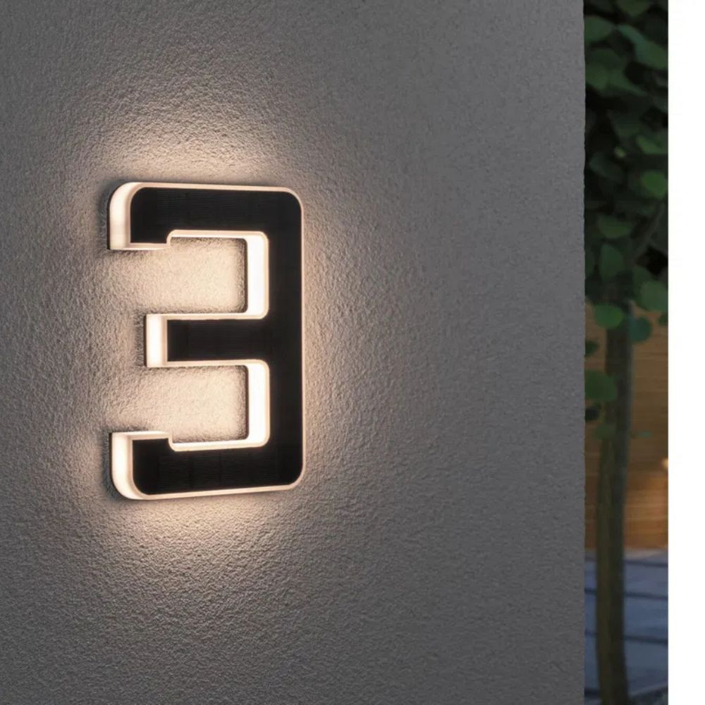 Solarny numer domu z LED i czujnikiem zmierzchu
