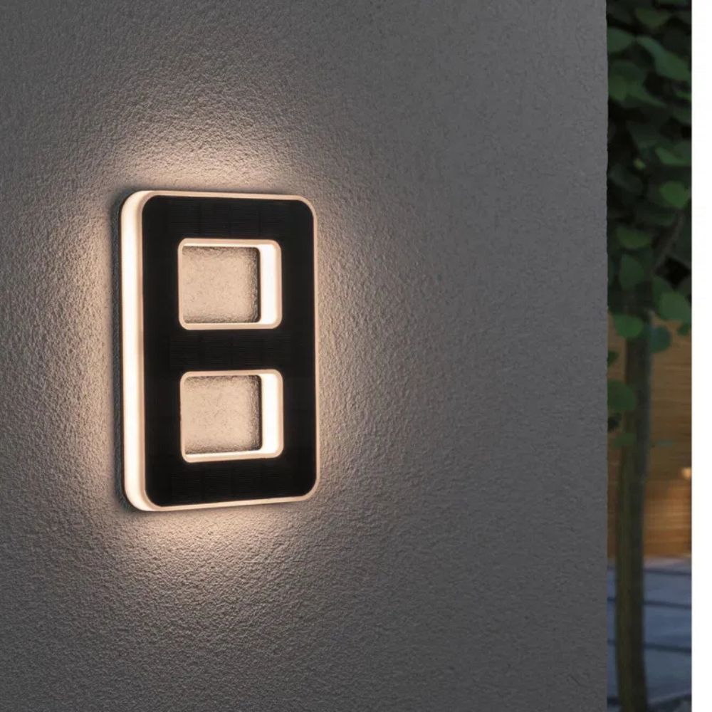 Solarny numer domu z LED i czujnikiem zmierzchu
