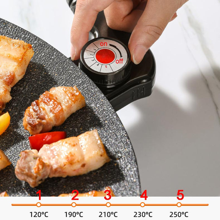 PrimeGrill Inteligentny Grill Bezdymny | Kompaktowy Grill Elektryczny z Regulowanymi Ustawieniami Ciepła i Łatwym Czyszczeniem