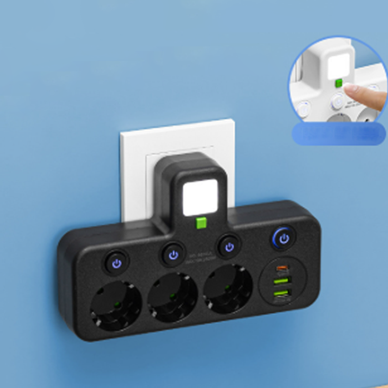 Listwa zasilająca z USB i przełącznikami | Wielogniazdowa z ochroną przeciwprzepięciową 2500 W