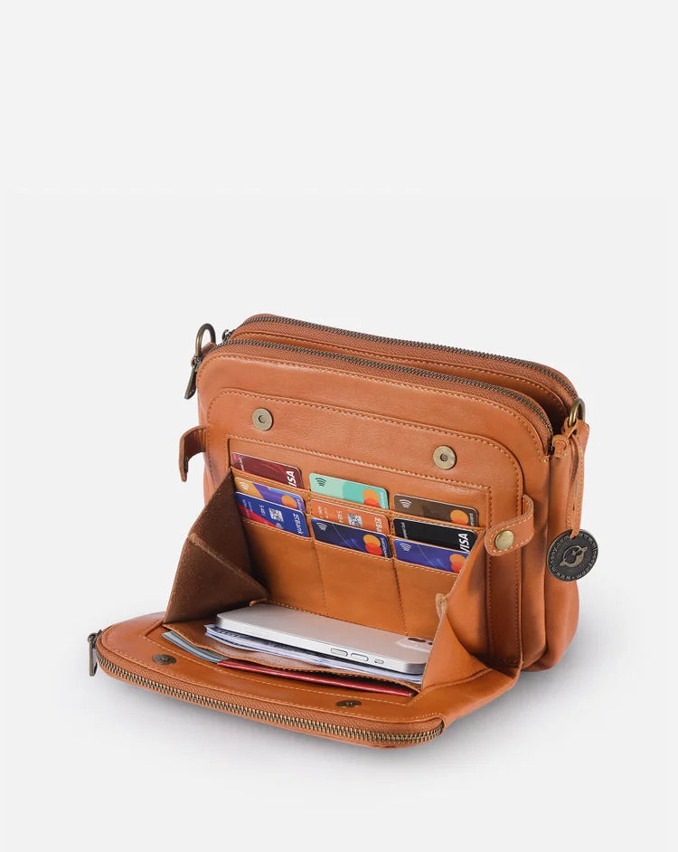 Elegancka torebka crossbody ze skóry - wyrafinowanie i przestrzeń
