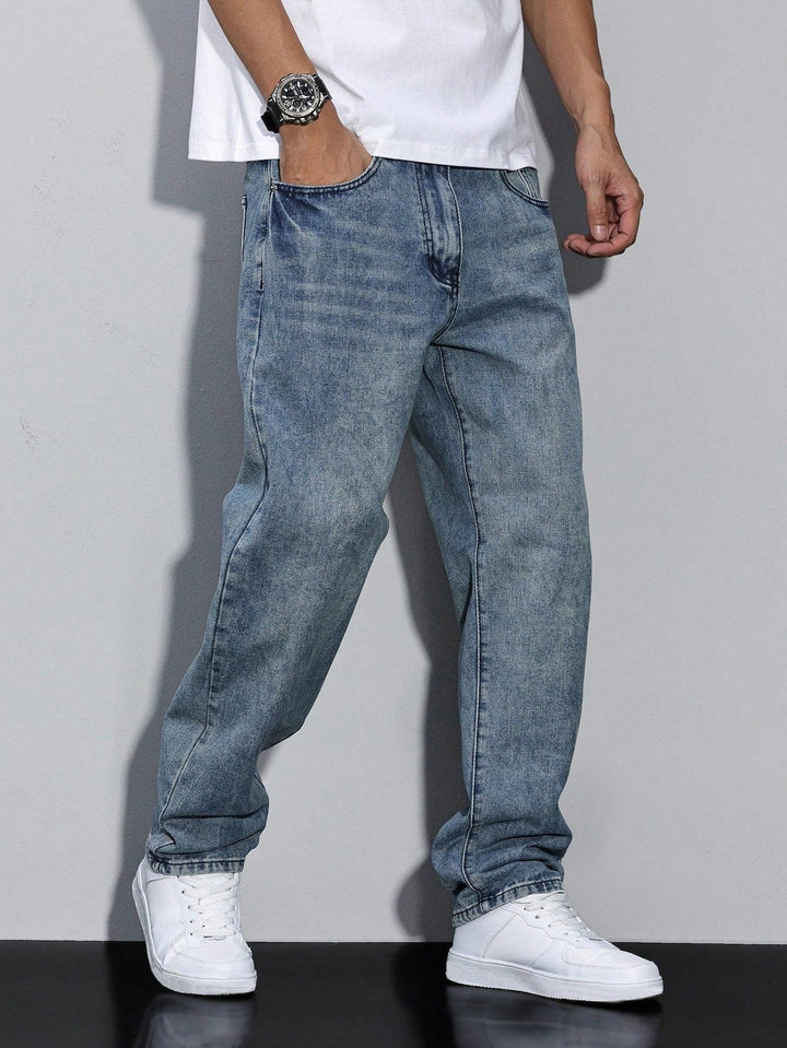Męskie jeansy z prostą nogawką – spodnie denim straight fit