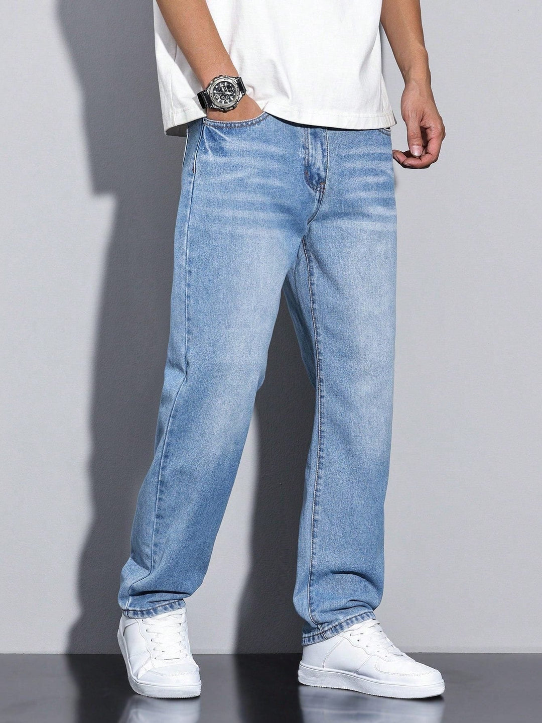 Męskie jeansy z prostą nogawką – spodnie denim straight fit