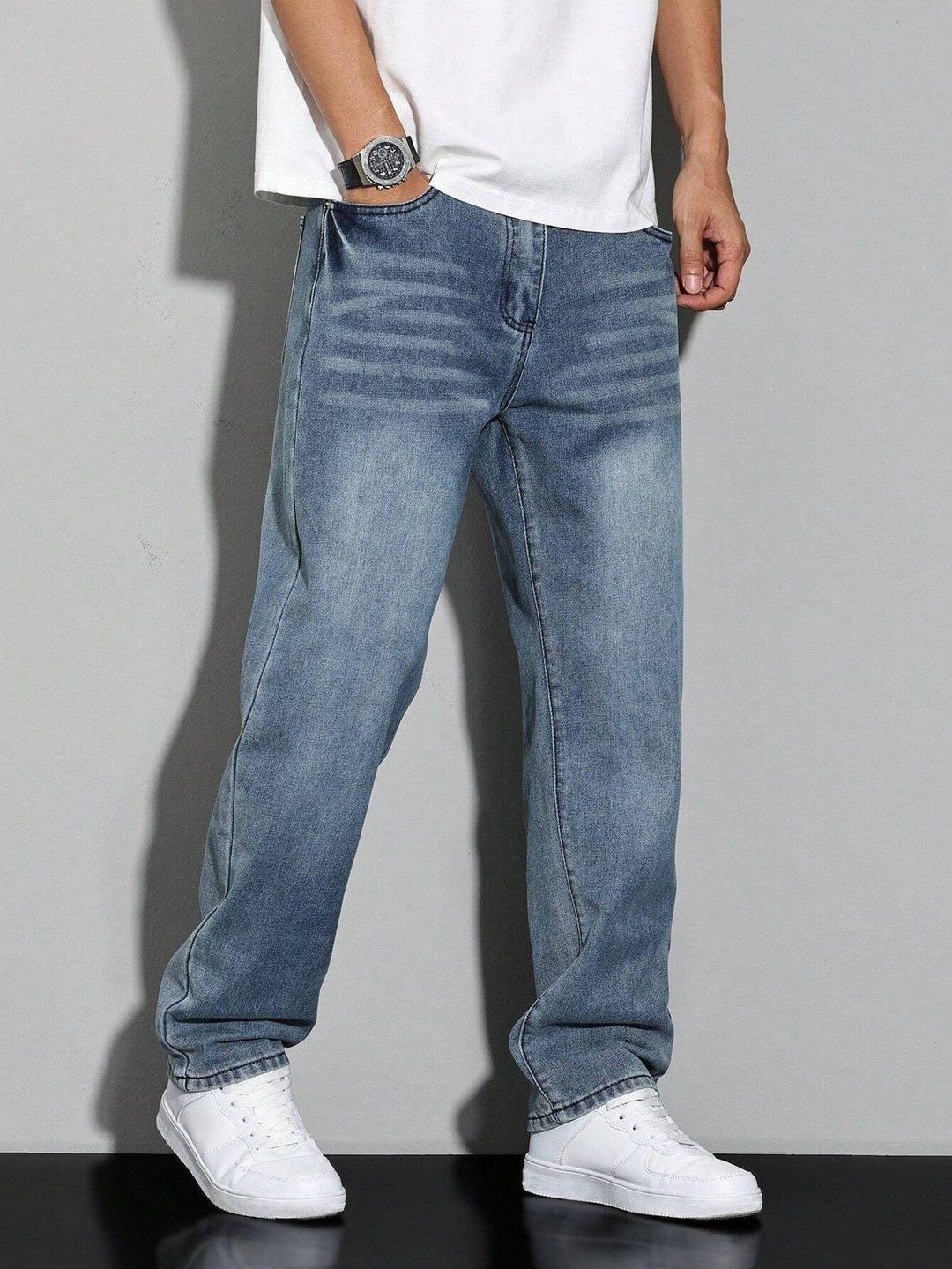 Męskie jeansy z prostą nogawką – spodnie denim straight fit