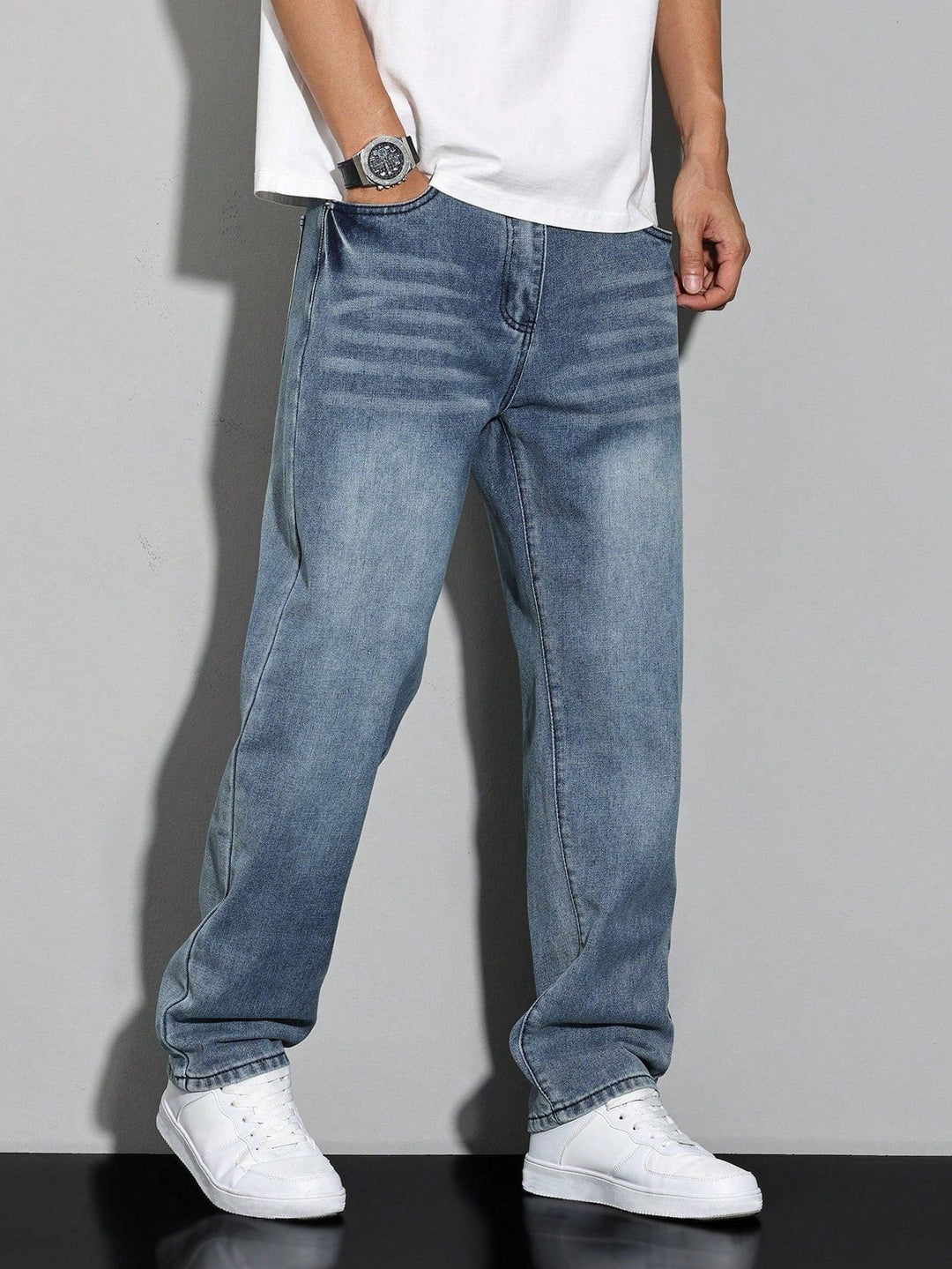 Męskie jeansy z prostą nogawką – spodnie denim straight fit