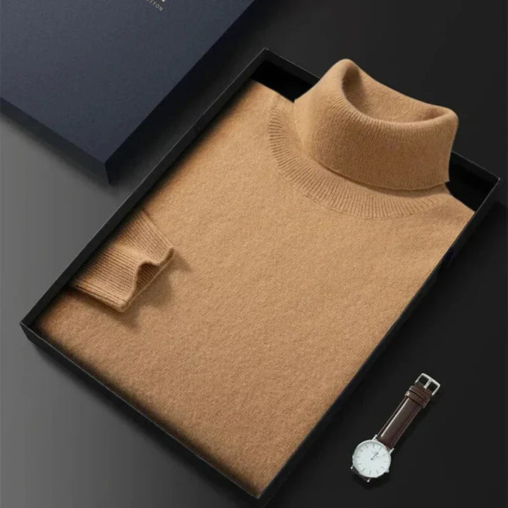 Męski Sweter z Wysokim Kołnierzem – Elegancka Warstwa na Zimę