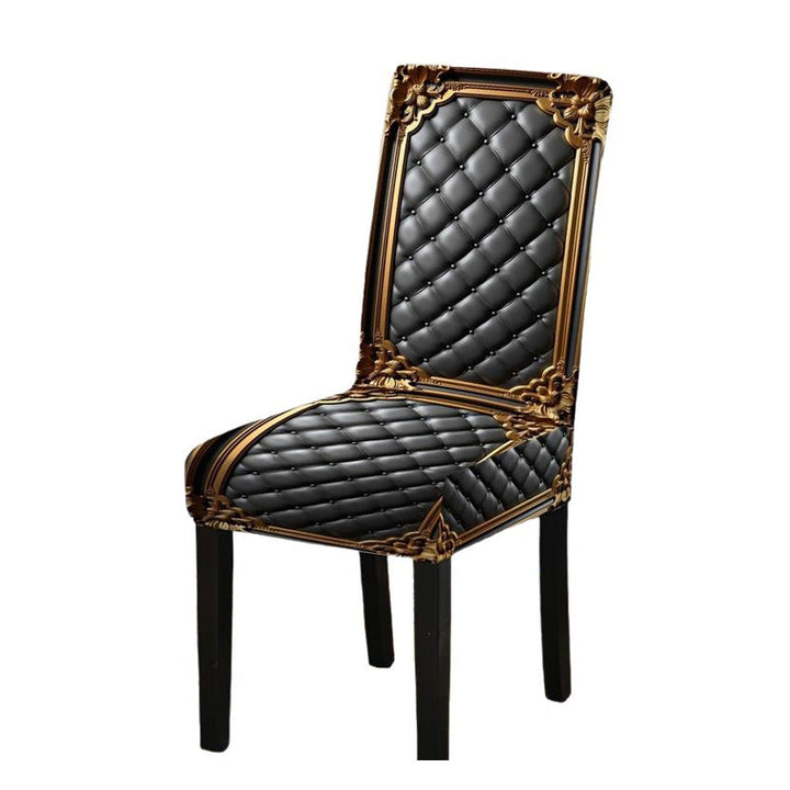 Barokowe elastyczne pokrowce na krzesła z nadrukiem ze złotymi detalami - Washable Dining Chair Slipcovers