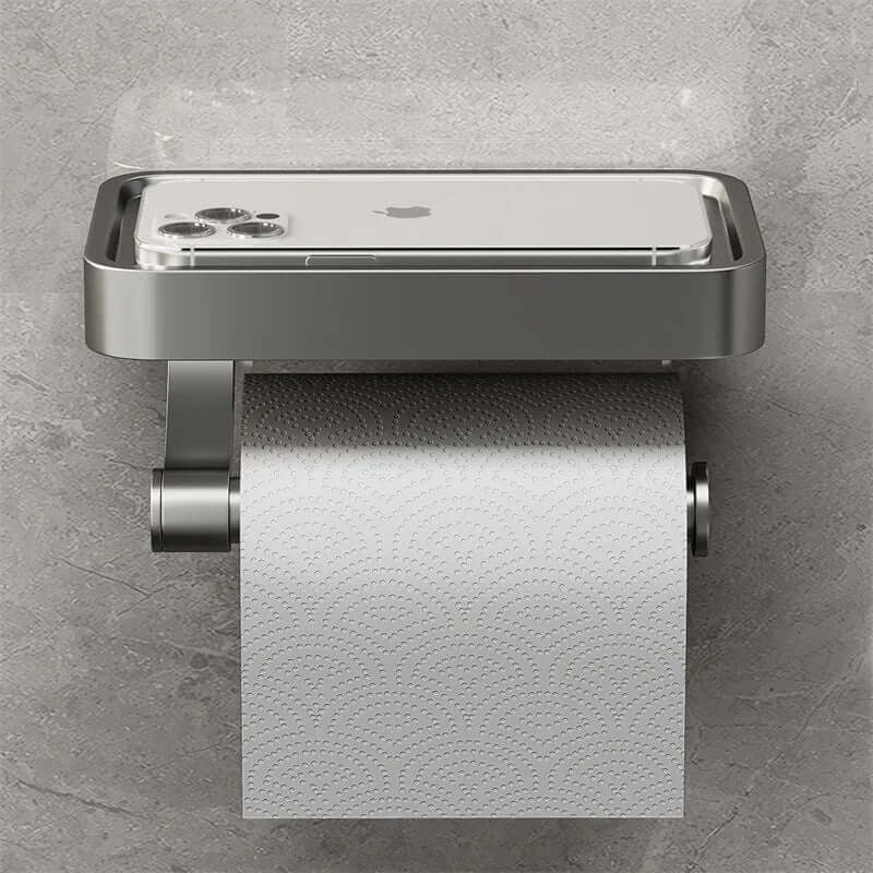 Uchwyt na papier toaletowy ze stali nierdzewnej | Uchwyt z miejscem do przechowywania | Uchwyt WC | Rollix