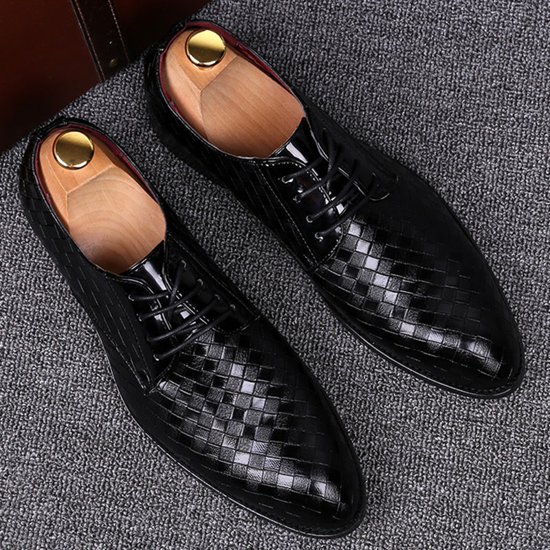 Eleganckie Skórzane Buty Męskie Na Sznurówki