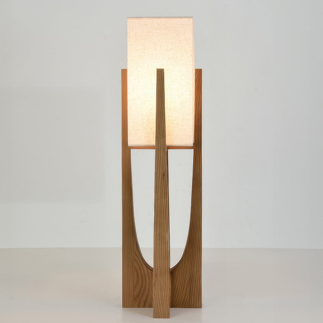 Lampa podłogowa z orzecha | Minimalistyczna i przytulna