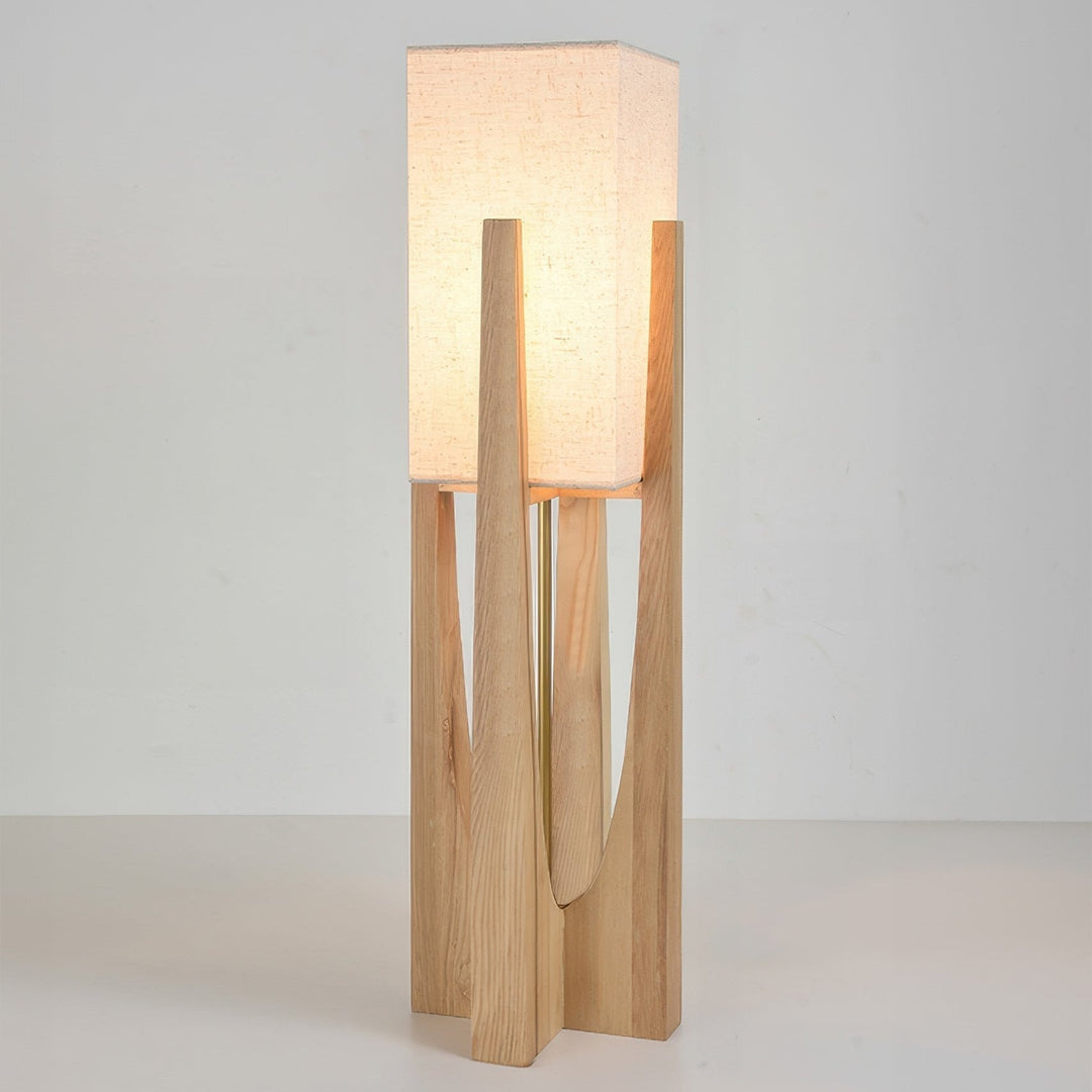 Lampa podłogowa z orzecha | Minimalistyczna i przytulna