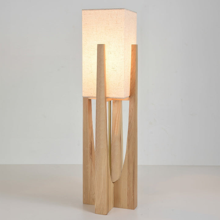 Lampa podłogowa z orzecha | Minimalistyczna i przytulna