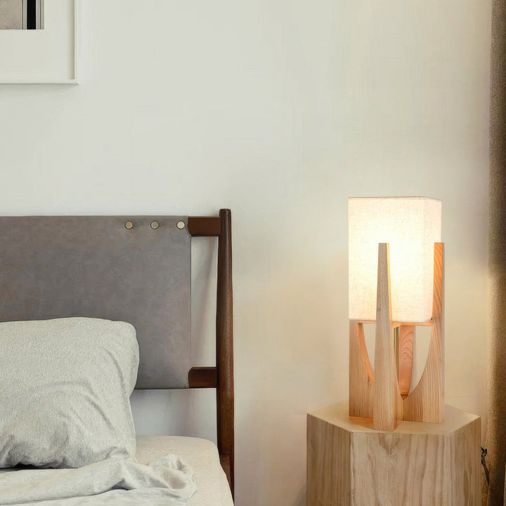 Lampa podłogowa z orzecha | Minimalistyczna i przytulna