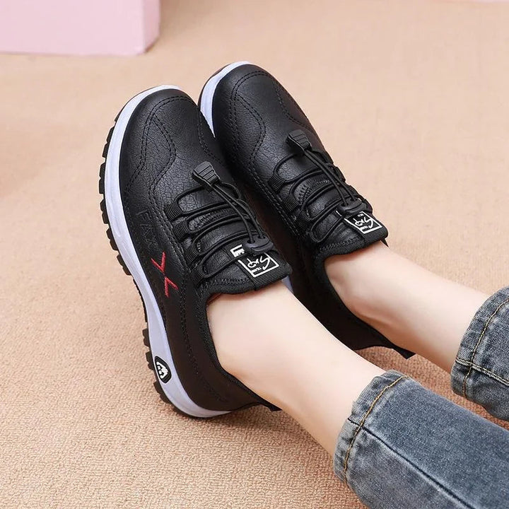 Damskie wodoodporne sneakersy sznurowane z podszewką z polaru