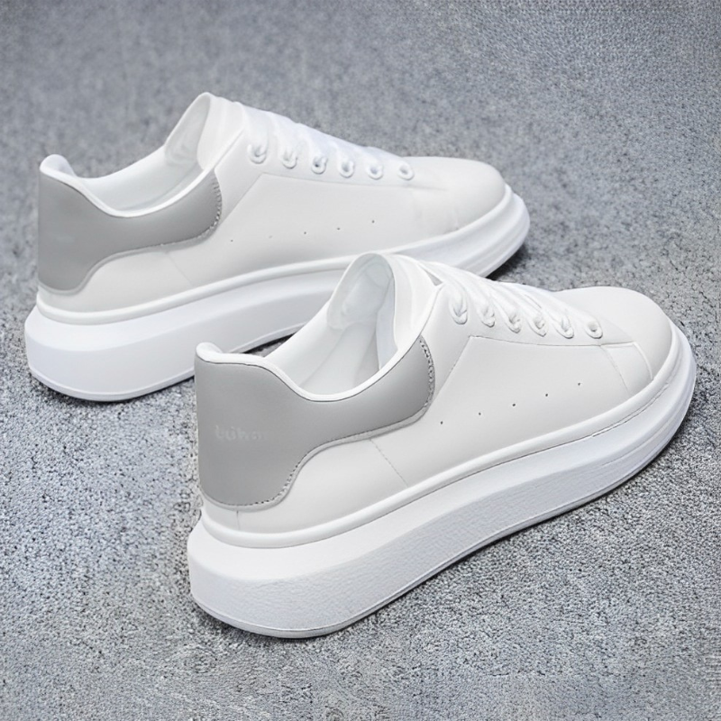 Białe sneakersy męskie | Gruba i wygodna podeszwa | Ponadczasowy design