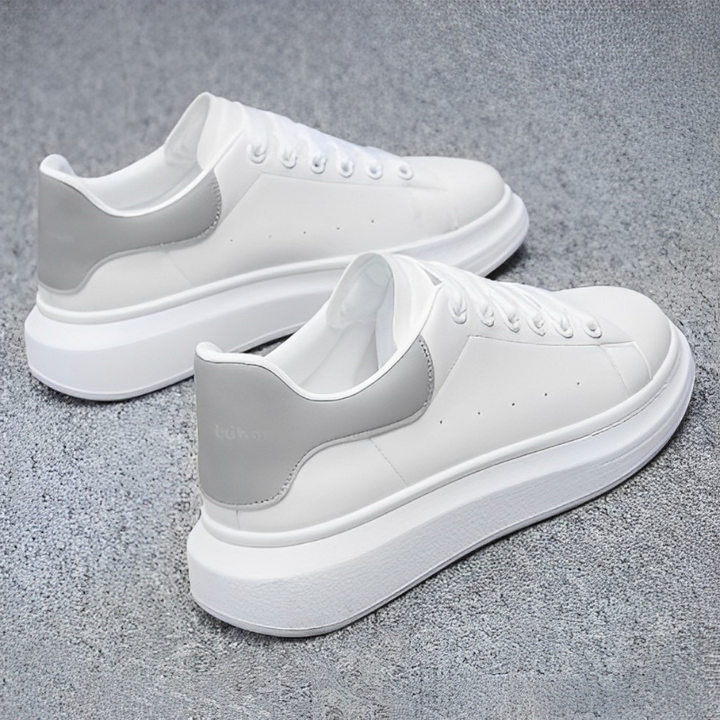 Białe sneakersy męskie | Gruba i wygodna podeszwa | Ponadczasowy design