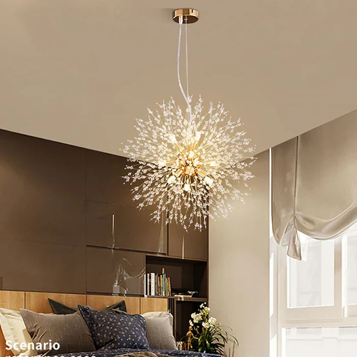 Ekskluzywny żyrandol z kryształami – elegancka lampa sufitowa do wyrafinowanych wnętrz